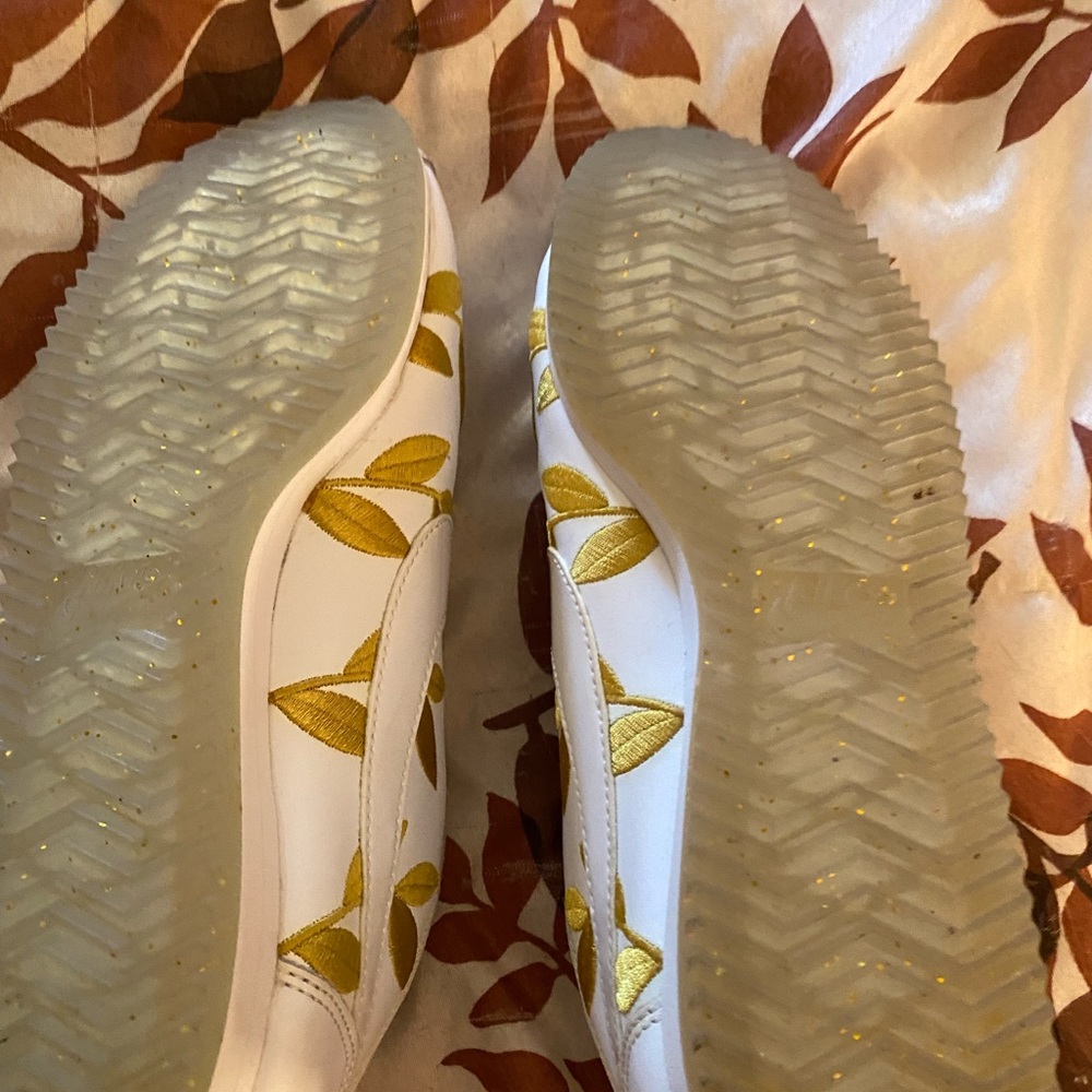Nike Cortez white and gold floral.